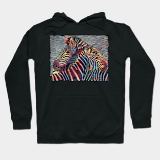 Zebras In A Colorful Expressionistic Art Style Hoodie